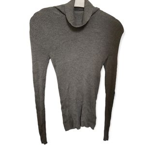 Express Fitted Ribbed Turtleneck in Charcoal